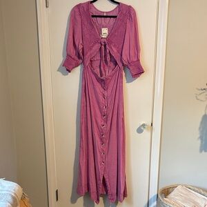 NWT Free People Button-Down Maxi Dress